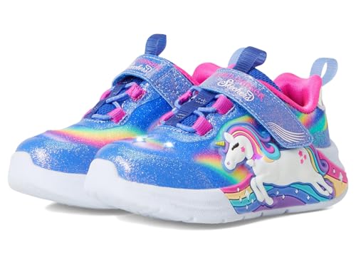 Skechers Girls S Lights: Unicorn Chaser Sneaker, Blue Sparkle